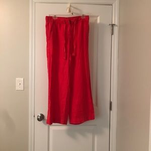 Ann Taylor Loft- coral linen pants